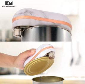 img 1 attached to 🍽️ Kitchen Mama Mini Battery-Operated Can Opener: Easy One-Button Operation and Safe, Sharp-Edge-Free Design - Food-Safe and Compact in Marble White