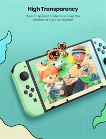 img 1 attached to 🦊 UGREEN Animal Crossing Tempered Glass Screen Protector for Nintendo Switch - HD Anti-Scratch with Color Border (Blue/Green/Yellow)