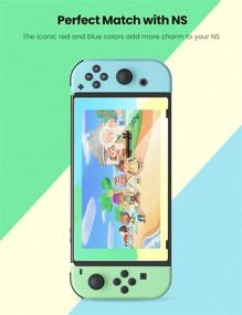 img 2 attached to 🦊 UGREEN Animal Crossing Tempered Glass Screen Protector for Nintendo Switch - HD Anti-Scratch with Color Border (Blue/Green/Yellow)