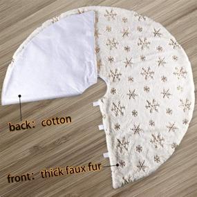 img 3 attached to 🎄 Yuboo 48" White Faux Fur Christmas Tree Skirt with Gold Sequin Snowflakes - Ideal for Gold Christmas Decorations