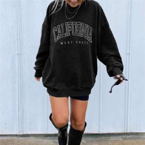 img 2 attached to 👚 Oversized Sweatshirts for Women in Los Angeles, California - Hoodies, Crewnecks, Long Sleeve Boyfriend Pullovers, and Tops