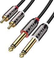 j&d dual 1/4 inch ts to dual rca audio cable - gold plated, heavy duty, 6 feet logo