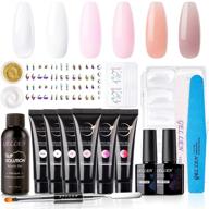 💅 gellen poly nail gel kit: all-in-one nail builder gel extension starter kit | classic sheer whites, pinks and nude colors with slip solution and nail art decorations - ultimate enhancement kit logo