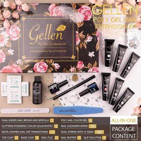 img 3 attached to 💅 Gellen Poly Nail Gel Kit: All-In-One Nail Builder Gel Extension Starter Kit | Classic Sheer Whites, Pinks and Nude Colors with Slip Solution and Nail Art Decorations - Ultimate Enhancement Kit