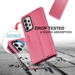 img 1 attached to 📱 TUCCH Galaxy A52 4G & 5G Wallet Case, RFID Blocking Card Slot Magnetic PU Leather Stand Protective Folio Flip Cover [TPU Shockproof Interior Case] Compatible with Galaxy A52 6.5-Inch 2021 - Hot Pink