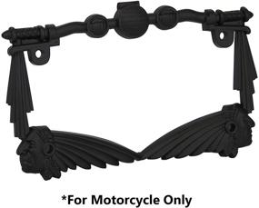 img 4 attached to 🏍️ Enhance Your Motorcycle Aesthetics with TC Sportline LPF248-BK 3D Handle Bar and Indian Chief Style Zinc Metal Matte Black Finished License Plate Frame