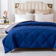 🛏️ wamsound all-season down alternative quilted comforter: comfortable sleep quilt bedding for winter warmth, reversible duvet insert with corner tabs for a super soft and breathable experience - machine washable logo