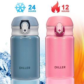 img 2 attached to 🍼 Diller Thermos Water Bottle - 10 Oz Mini Insulated Stainless Steel Bottle, Leakproof Vacuum Flask - Pink, Ideal for Pursues or Kids Lunch Bags, 12 Hours Hot & 24 Hours Cold