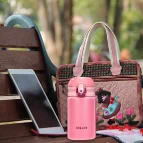 img 3 attached to 🍼 Diller Thermos Water Bottle - 10 Oz Mini Insulated Stainless Steel Bottle, Leakproof Vacuum Flask - Pink, Ideal for Pursues or Kids Lunch Bags, 12 Hours Hot & 24 Hours Cold