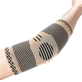 img 3 attached to 🤲 ABYON Copper Elbow Compression Sleeve (1 Pair) - Optimal Copper Content Elbow Brace for Tendonitis, Arthritis, Golf Elbow and Tennis Elbow Treatment - Breathable and Supportive Elbow Brace to Alleviate Joint Pain in Men and Women