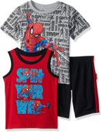 🕷️ spiderman 3 piece short set for marvel boys logo