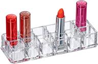 💄 abby's amazing charm: lipstick organizer - 12-slot acrylic lip gloss holder, cosmetic storage display for drawer, vanity, bathroom, and more logo