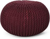 🪑 burgundy pouf by christopher knight home: stylish and functional addition to any space logo