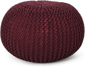 img 4 attached to 🪑 Burgundy Pouf by Christopher Knight Home: Stylish and Functional Addition to Any Space