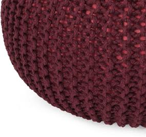 img 2 attached to 🪑 Burgundy Pouf by Christopher Knight Home: Stylish and Functional Addition to Any Space