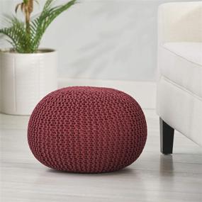 img 3 attached to 🪑 Burgundy Pouf by Christopher Knight Home: Stylish and Functional Addition to Any Space