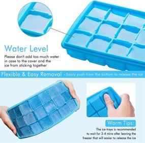 img 3 attached to 🧊 Durable & Dishwasher Safe Silicone Ice Cube Trays with Removable Lids - 2 Pack by GDREAMT: Flexible, Easy Release, & BPA Free for Whiskey, Cocktail, and More