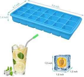 img 2 attached to 🧊 Durable & Dishwasher Safe Silicone Ice Cube Trays with Removable Lids - 2 Pack by GDREAMT: Flexible, Easy Release, & BPA Free for Whiskey, Cocktail, and More