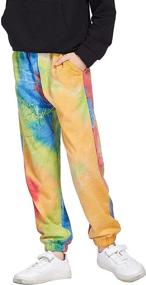 img 3 attached to Greatchy Kids Girls Tie Dye Sweatpants: Trendy Joggers with Pockets for Sporty Style