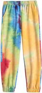 greatchy kids girls tie dye sweatpants: trendy joggers with pockets for sporty style logo