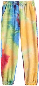 img 4 attached to Greatchy Kids Girls Tie Dye Sweatpants: Trendy Joggers with Pockets for Sporty Style