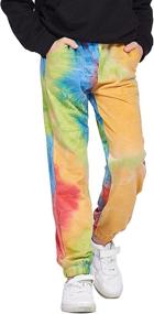 img 2 attached to Greatchy Kids Girls Tie Dye Sweatpants: Trendy Joggers with Pockets for Sporty Style