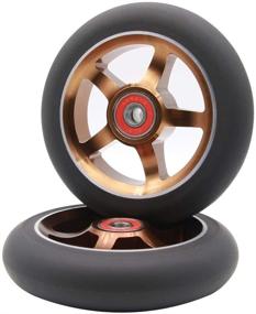 img 4 attached to 🛴 Upgraded Set of 2 Pro Scooter Wheels 110mm with Abec 9 Bearings - Compatible with MGP/Razor/Lucky Envy/Vokul Pro Scooters - Ideal Replacement Wheels