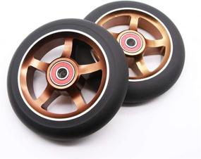 img 1 attached to 🛴 Upgraded Set of 2 Pro Scooter Wheels 110mm with Abec 9 Bearings - Compatible with MGP/Razor/Lucky Envy/Vokul Pro Scooters - Ideal Replacement Wheels