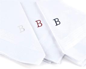 img 3 attached to Premium Boxed Initial Cotton Handkerchiefs: Men's Must-Have Initial Accessories