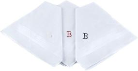 img 4 attached to Premium Boxed Initial Cotton Handkerchiefs: Men's Must-Have Initial Accessories
