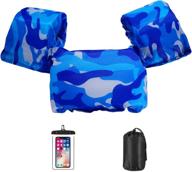 🏊 amazefan kids swim life jacket vest: waterproof phone pouch & storage bag included, ideal for 30-50 lbs infants, toddlers, and children in pools, seas, and beaches logo