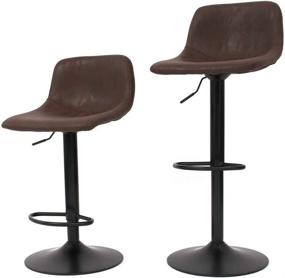 img 3 attached to 🪑 Set of 2 CangLong Swivel Barstool Chairs with Back, Modern Counter Height Adjustable for Pub, Kitchen, Dining Room - Espresso