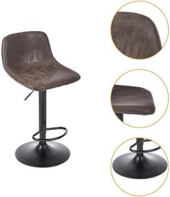 img 1 attached to 🪑 Set of 2 CangLong Swivel Barstool Chairs with Back, Modern Counter Height Adjustable for Pub, Kitchen, Dining Room - Espresso