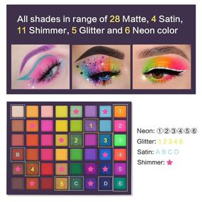 img 1 attached to 🎨 UCANBE Neon Eyeshadow Palette - 48 Colorful High Pigmented Makeup Palette - Rainbow Matte Shimmer Glitter Eye Shadow Set - Exotic Flavors - Perfect Gift for Makeup Enthusiasts