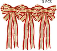 🎄 festive and large christmas tree bow wreaths - 3 piece set, 32 x 55 cm - perfect decoration ornaments with ribbon bows by forusky logo