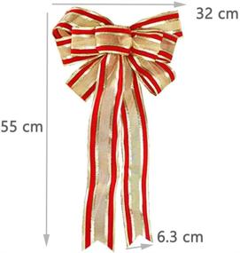 img 3 attached to 🎄 Festive and Large Christmas Tree Bow Wreaths - 3 Piece Set, 32 x 55 cm - Perfect Decoration Ornaments with Ribbon Bows by FORUSKY