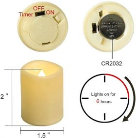 img 3 attached to 🕯️ DRomance Flameless Votive Candles - 6 Hour Timer, Battery Operated Ivory LED Flickering Mini Pillar Tealight Candles Bulk Set of 10 - 1.5&#34;D x 2&#34;H Warm Light - Indoor Wedding Christmas Holiday Decor