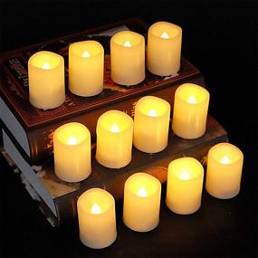 img 1 attached to 🕯️ DRomance Flameless Votive Candles - 6 Hour Timer, Battery Operated Ivory LED Flickering Mini Pillar Tealight Candles Bulk Set of 10 - 1.5&#34;D x 2&#34;H Warm Light - Indoor Wedding Christmas Holiday Decor