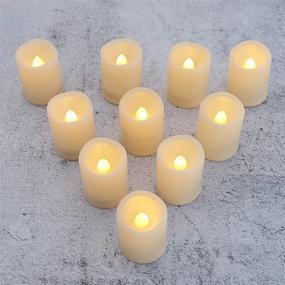 img 2 attached to 🕯️ DRomance Flameless Votive Candles - 6 Hour Timer, Battery Operated Ivory LED Flickering Mini Pillar Tealight Candles Bulk Set of 10 - 1.5&#34;D x 2&#34;H Warm Light - Indoor Wedding Christmas Holiday Decor