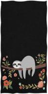 🐵 naanle funny soft sloth on tree branch decorative hand towels - highly absorbent, large size (16" x 30"), multifunctional for bathroom, hotel, gym, and spa - floral design logo