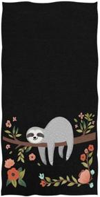 img 3 attached to 🐵 Naanle Funny Soft Sloth on Tree Branch Decorative Hand Towels - Highly Absorbent, Large Size (16" x 30"), Multifunctional for Bathroom, Hotel, Gym, and Spa - Floral Design
