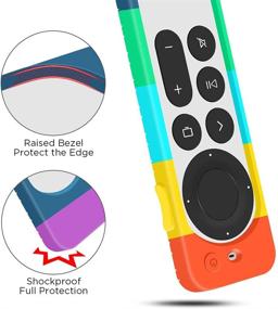 img 1 attached to 🌈 Rainbow Color Silicone Case for Apple TV Siri Remote 2nd Generation - Anti Slip Shockproof Protective Cover for Apple TV 4K 2021 Remote Control Protector Skin Sleeve Holder