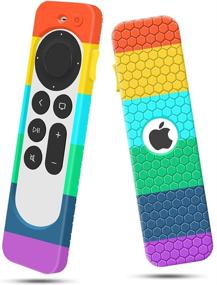 img 4 attached to 🌈 Rainbow Color Silicone Case for Apple TV Siri Remote 2nd Generation - Anti Slip Shockproof Protective Cover for Apple TV 4K 2021 Remote Control Protector Skin Sleeve Holder