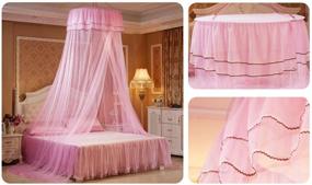 img 2 attached to 🦋 Haoun Princess Bed Canopy with Butterflies: Pink Bed Curtains from Ceiling - Perfect for Girls Bed