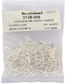 img 1 attached to Beadalon RT934 Small Hook and Eye Clasps: Silver Plate, Set of 144 - Secure Closure for Jewelry Making