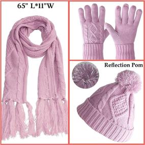 img 3 attached to Hat Glove Scarf Set Women Women's Accessories for Scarves & Wraps