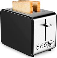 🍞 top rated extra-wide slot 2 slice toaster, 6 shade settings, stainless steel, removable crumb tray logo