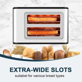 img 3 attached to 🍞 Top Rated Extra-Wide Slot 2 Slice Toaster, 6 Shade Settings, Stainless Steel, Removable Crumb Tray