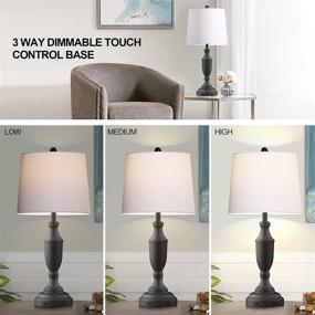img 3 attached to 🛏️ Convenience at Your Fingertips: Set of 2 Touch Control Bedside Lamps with USB Chargers & Dimmable Warm Light - Perfect for Bedroom, Living Room, and Office Décor