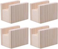 🏢 yibuy 4pcs wooden cube furniture storage riser lifters: convenient & space-saving groove design logo